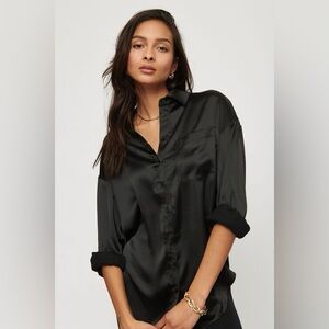 Dynamite Frida Satin Oversized Shirt size S